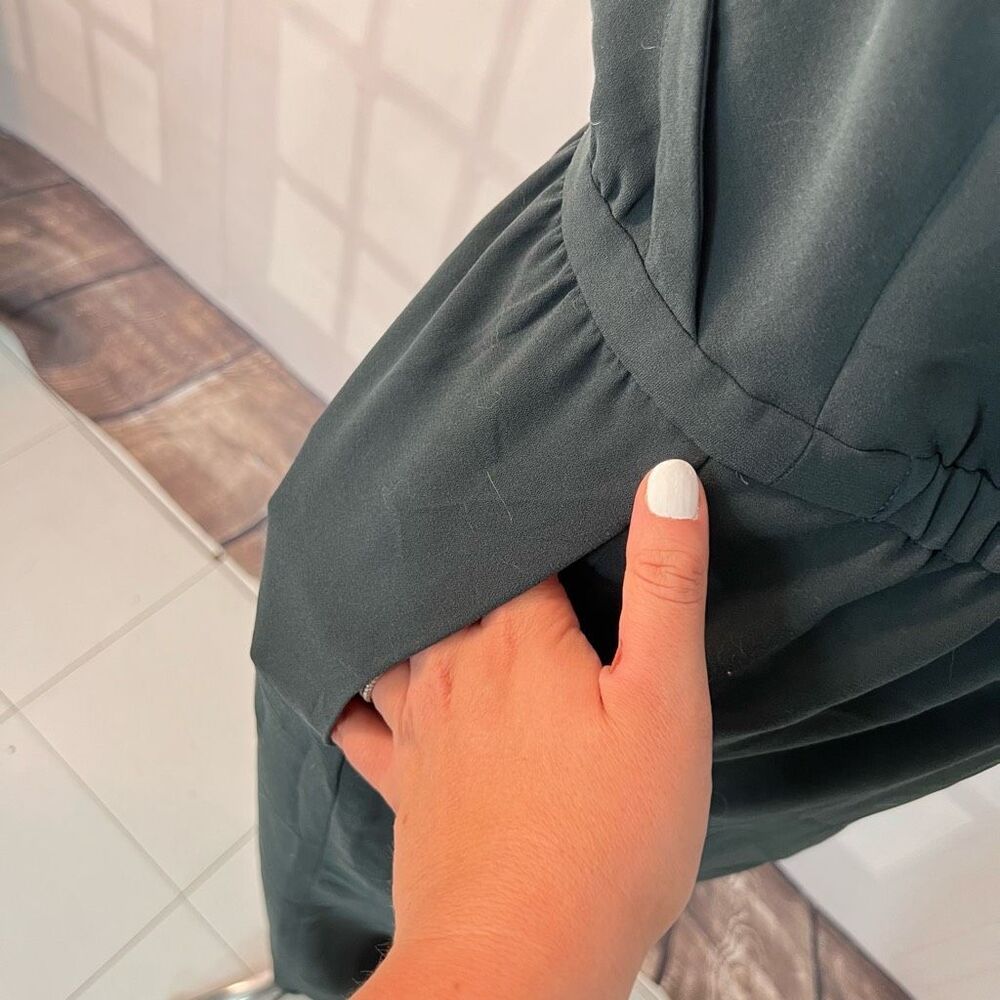Madewell hunter green slip on elasticized waist jumpsuit with pockets size xl - Picture 8 of 12